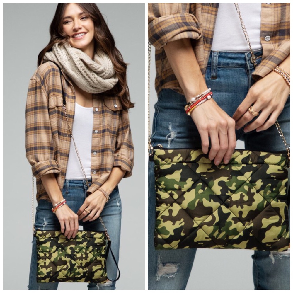 Camo Padded Mini Crossbody Bag